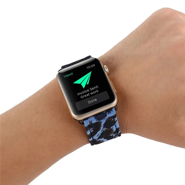 Леопардовая парусиновая ткань с принтом ремешок для часов из натуральной кожи