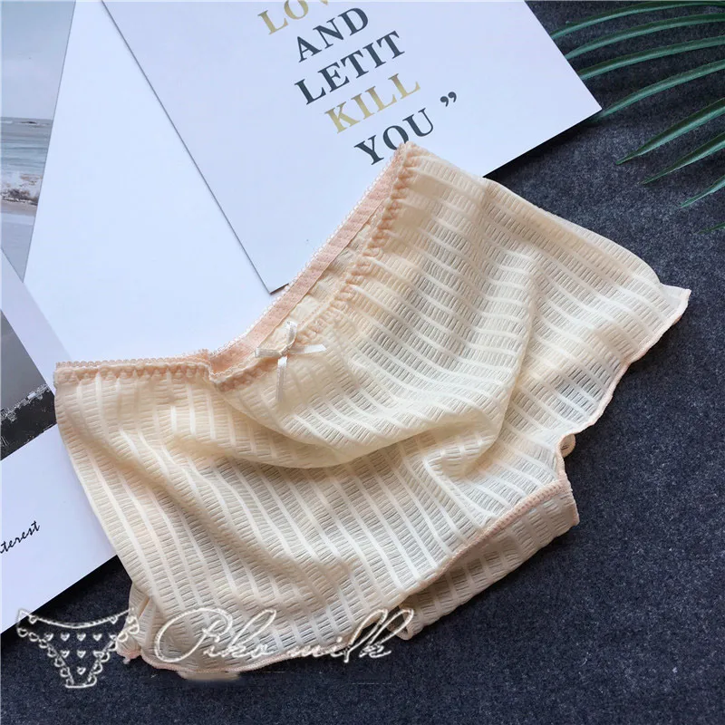 apricot SP& CITY, высокая эластичность, ледяной шелк, женское короткое нижнее белье, безопасные трусы, Цветные Бесшовные трусики, сексуальные, промежность, хлопковые трусы, нижнее белье - Цвет: apricot
