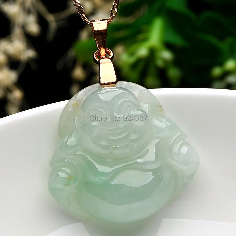 Подлинный нефритовый кулон Будды из натурального нефрита женское ожерелье Maitreya