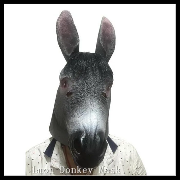 2016 New Coming Party Cosplay Animal Donkey Costume Mask Latex Donkey and Shrek head Mask Full Face Mask For Hot Sale in stock