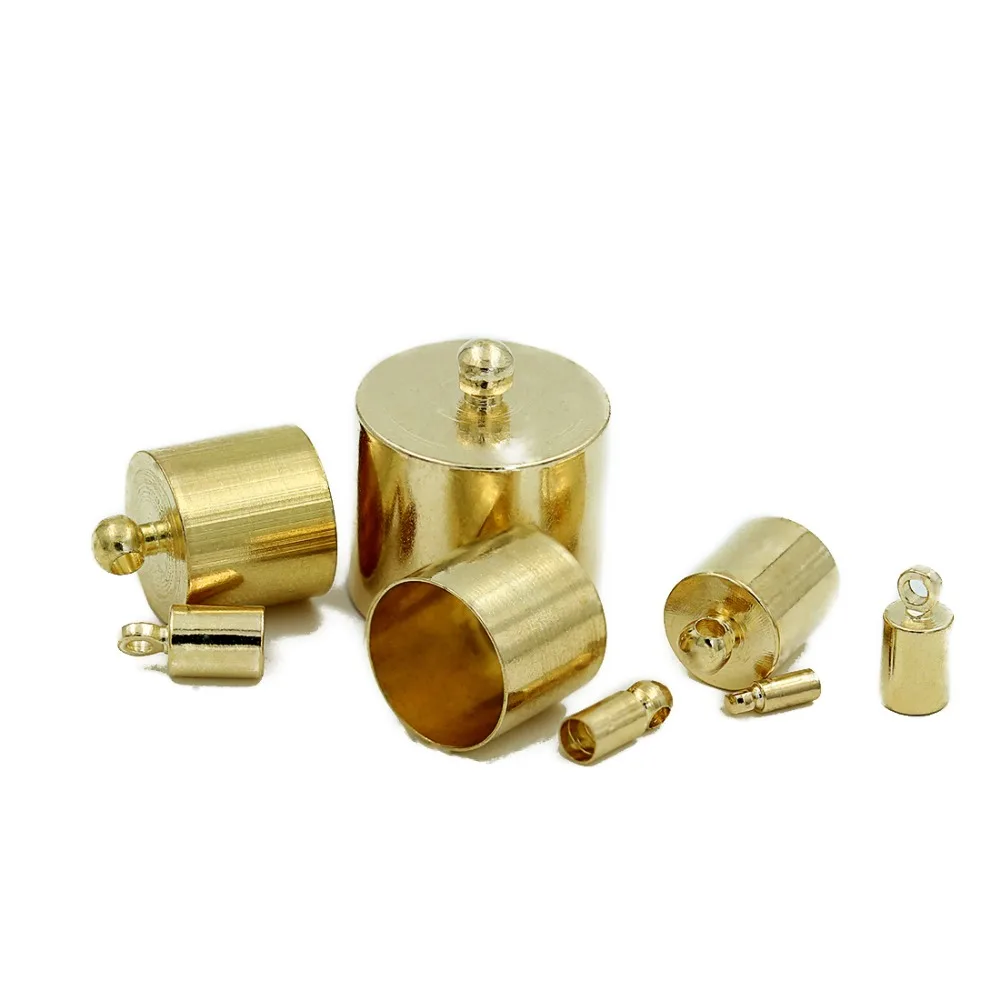 50 шт./лот KC Золото/Gunblack Гальваническим Ожерелье Браслет End Caps Место для 7.5 мм/9.5 мм/10