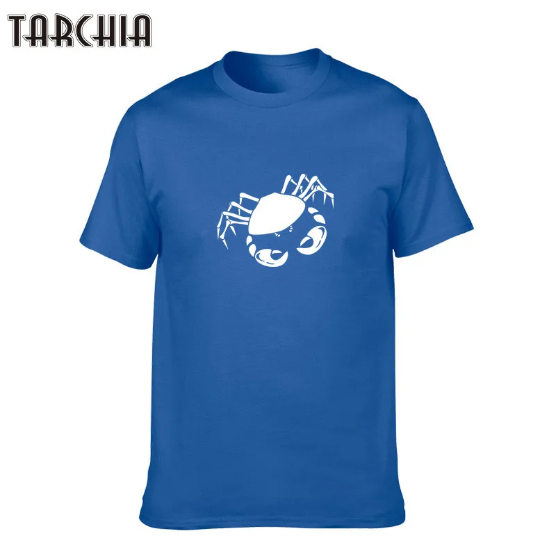Футболка TARCHIA мужская с принтом крабов повседневная тенниска из хлопка майка
