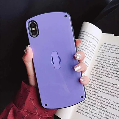 purple GlamPhone чехол сплошной цвет кольцо Arc чехол для телефона для iPhone 6 7 8 Plus X XR XS Max Телефон задняя крышка чехол s - Цвет: purple