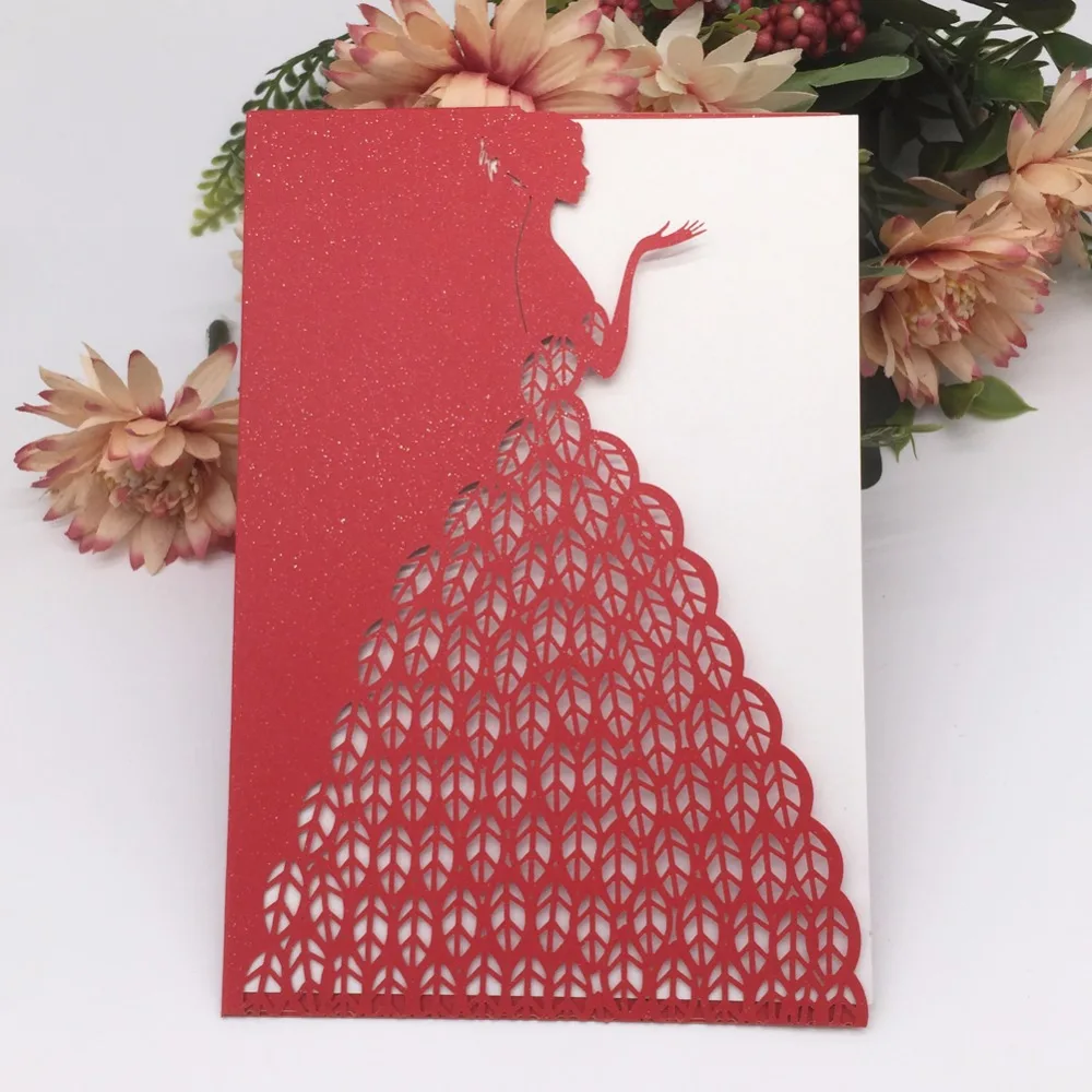 20 шт./лот свадебная открытка с милыми приглашениями для девочек украшение