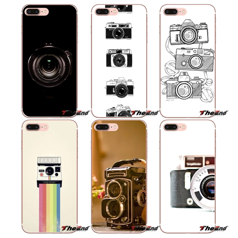 Ретро камеры искусство силиконовый чехол для телефона сумка iPhone X 4 4S 5 5S 5C SE 6 6S 7 8