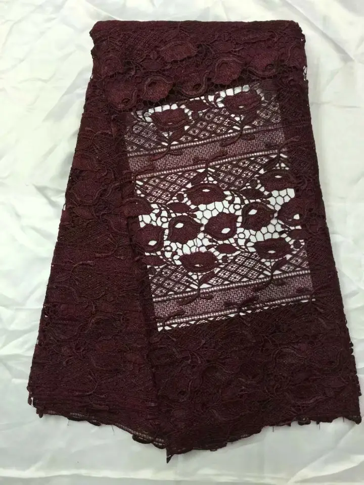 5 ярдов/шт модный белый растворимый Африканский кружевной ткани вышивка