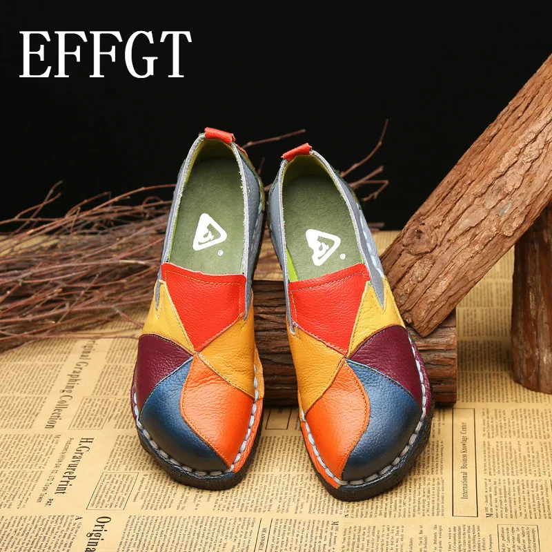 Женские винтажные лоферы на плоской подошве мягкой нескользящей | Обувь