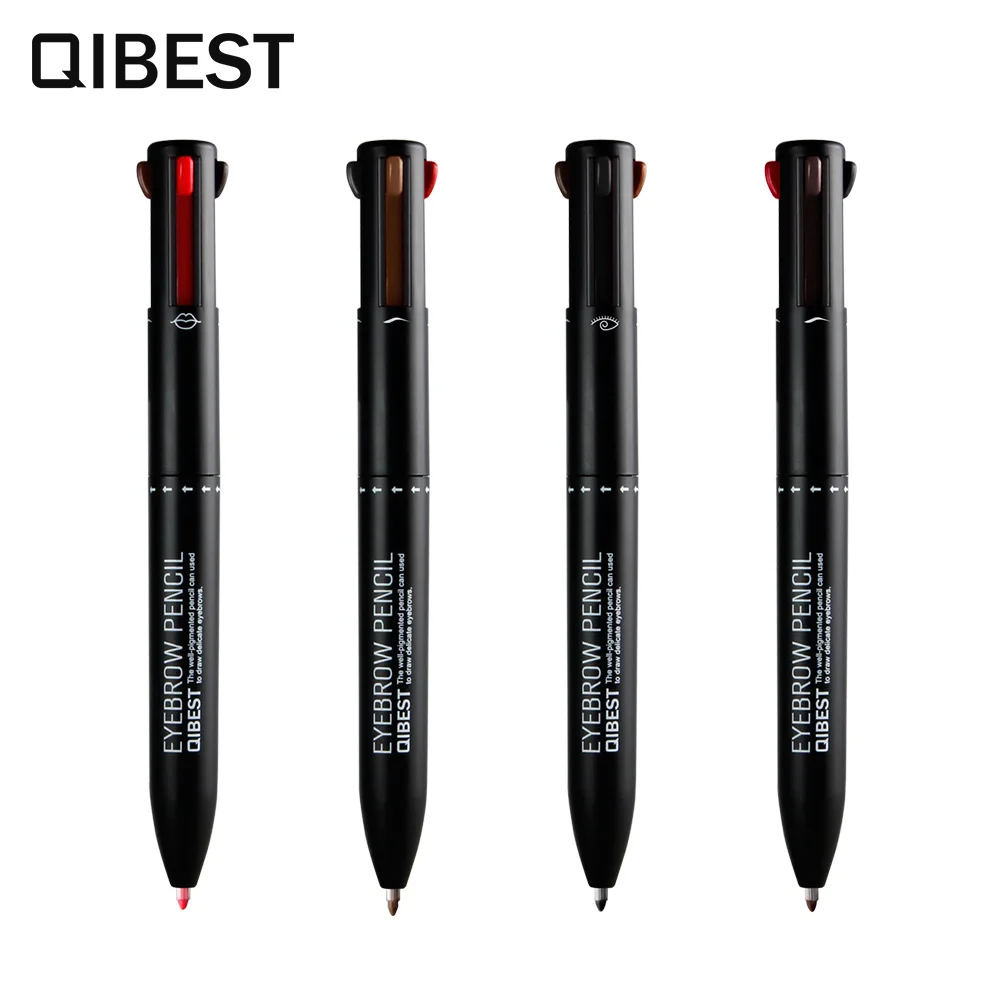 4 в 1 карандаш для бровей губ вращающийся прессованный заправка подводка глаз