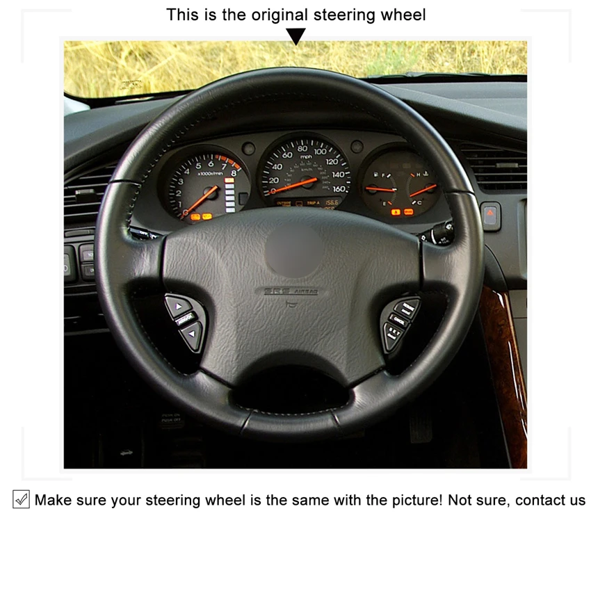 MEWANT черный чехол рулевого колеса автомобиля из натуральной кожи для Honda Civic 1996-2000