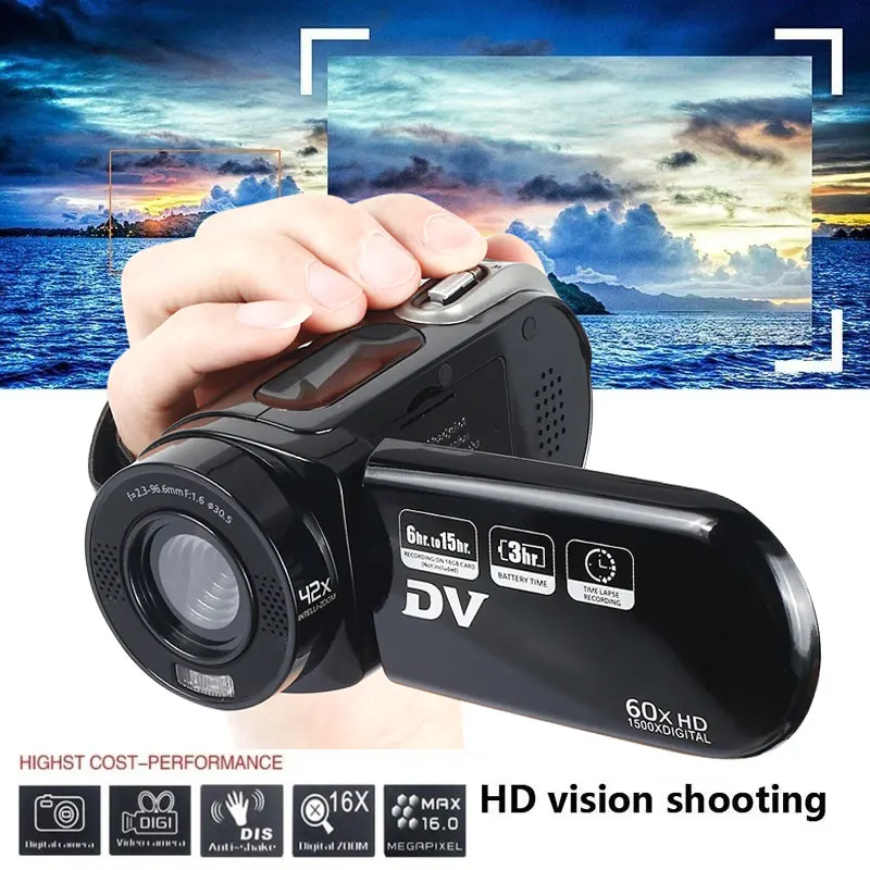 2 4 ''LCD HD 720P Цифровая видеокамера камера Свадебная фото видео DV DVR 16X ZOOM