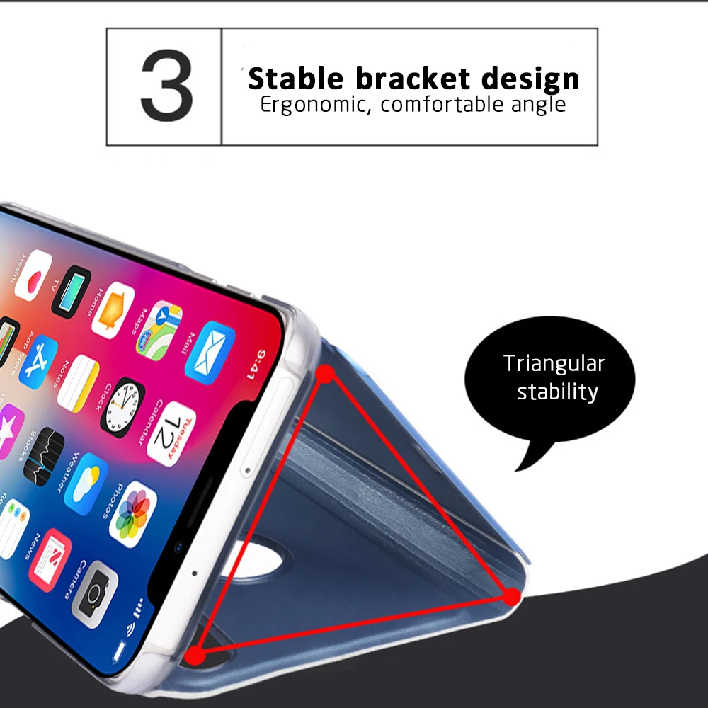 Прозрачный зеркальный умный чехол для телефона для iphone XR X 8 7 XS Max 6 6S Plus, откидной кожаный чехол-подставка для iphone XS Max, чехол