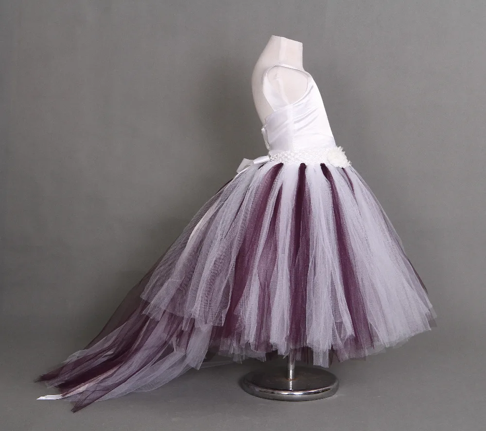 Платье с цветочным узором для девочек великолепное пышное трехслойное сатиновым