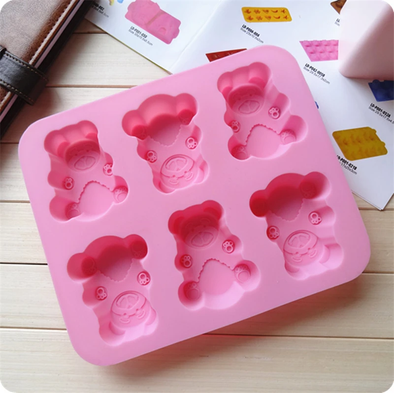 Горячая Распродажа 6 Медвежонок Кондитерские изделия Плесень ручной работы мыло