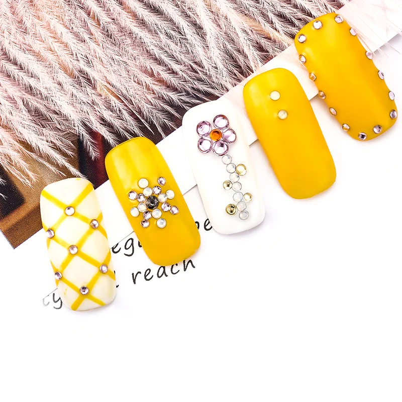 AB Стразы для ногтей с кристаллами на плоской подошве круглые бусины дизайна