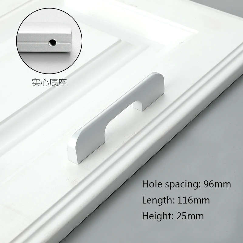 Aluminum CC96mm Алюминиевая ручка для шкафа длинный твердый Ящик Тянет Шкаф Кухня ручки и ручки для мебели ручки и ручки - Цвет: Aluminum CC96mm