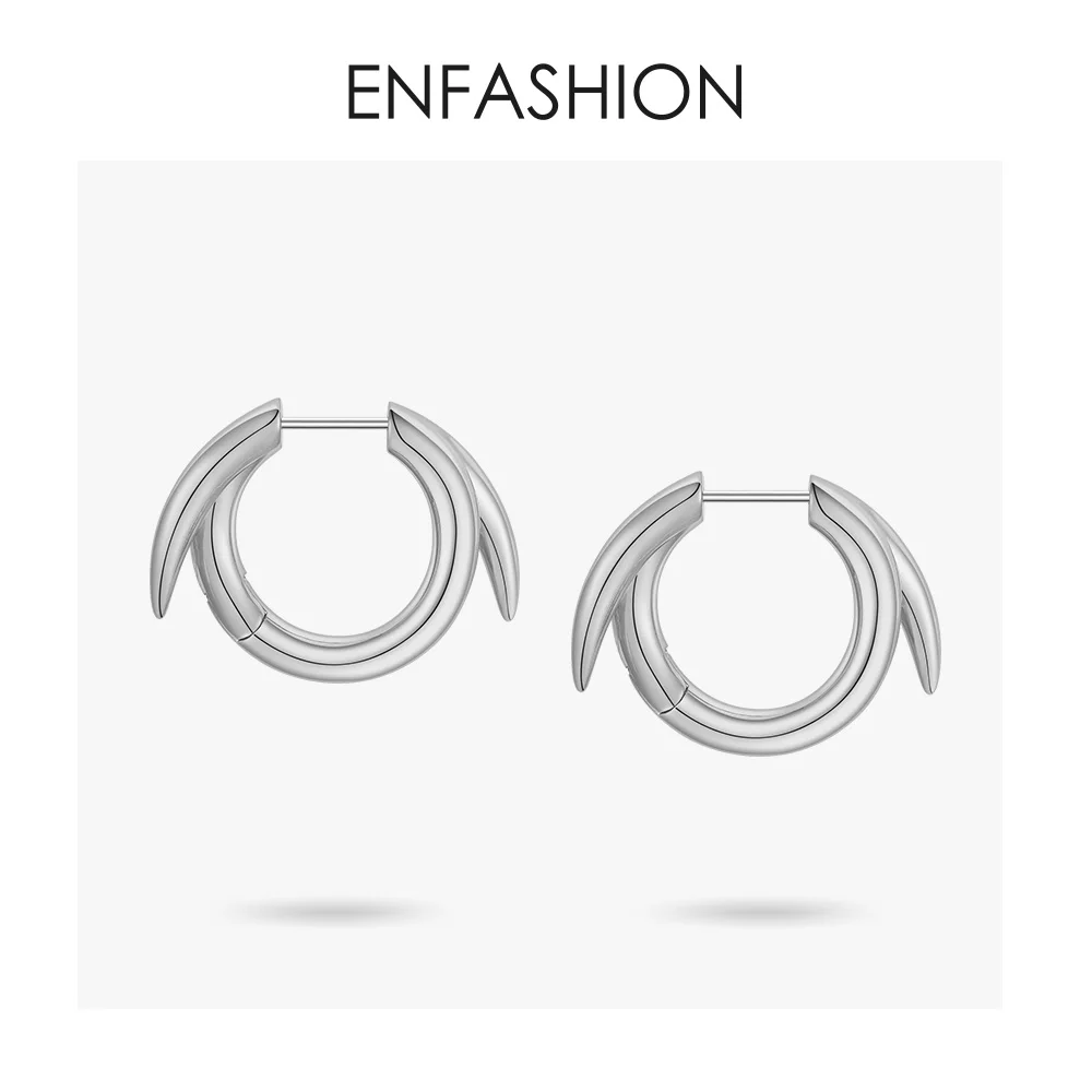 ENFASHION маленькие круглые серьги-кольца для женщин золотого цвета минималистичные эффектные обручи серьги, ювелирные изделия Brincos EC191069 - Окраска металла: Silver color