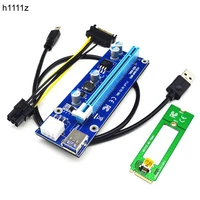 new m 2 ngff to pci e x16 slot transfer card mining m2 riser extension cable sata to 6pin power supply riser card for btc device
