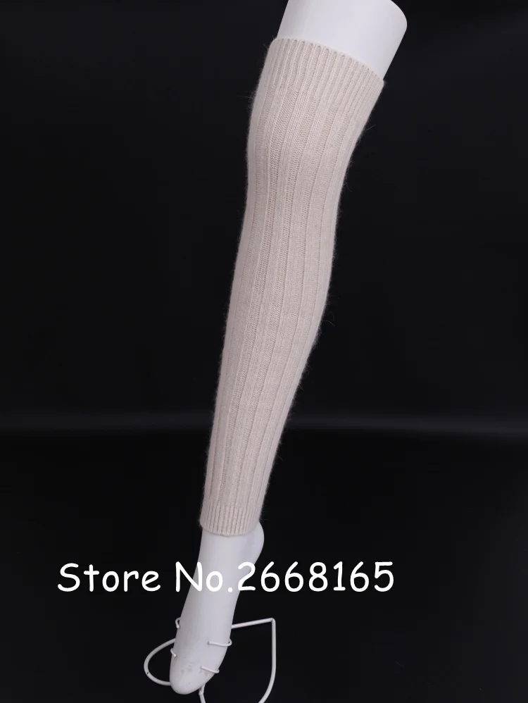 Однотонные шерстяные гетры полосатые чулки до бедра женские сапоги носки