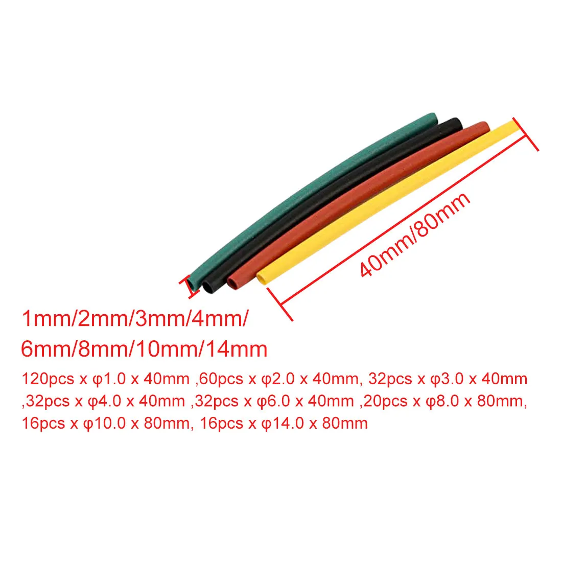 

328Pcs Multi Color Polyolefin Halogen-Free Heat Shrink Tubing Tube Cable Sleeves Wrap Wire Assortment Sleeves Wrap Tubes 8 Sizes