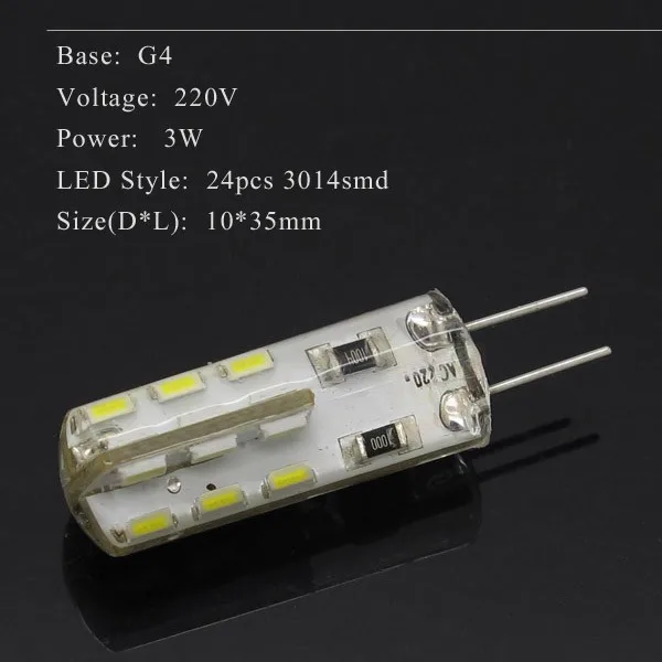 ANBLUB, 3 Вт, 4 Вт, 5 Вт, 6 Вт, 9 Вт, SMD3014 G4 светодиодный светильник AC/DC 12 V/AC 220V силиконовые лампы 24/32/48/64/104 светодиодный s заменить 10 Вт 30 Вт 50W галогенные лампы светильник