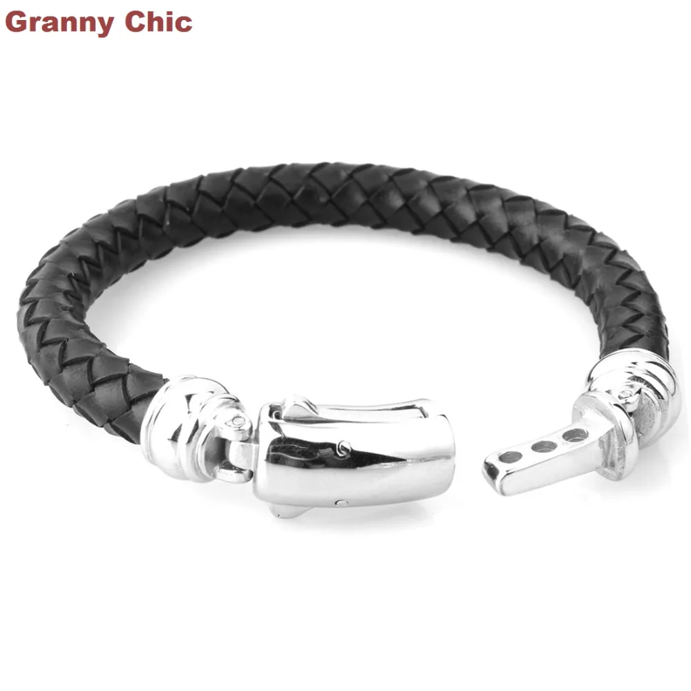 Новое поступление модный мужской серебряный браслет из нержавеющей стали с