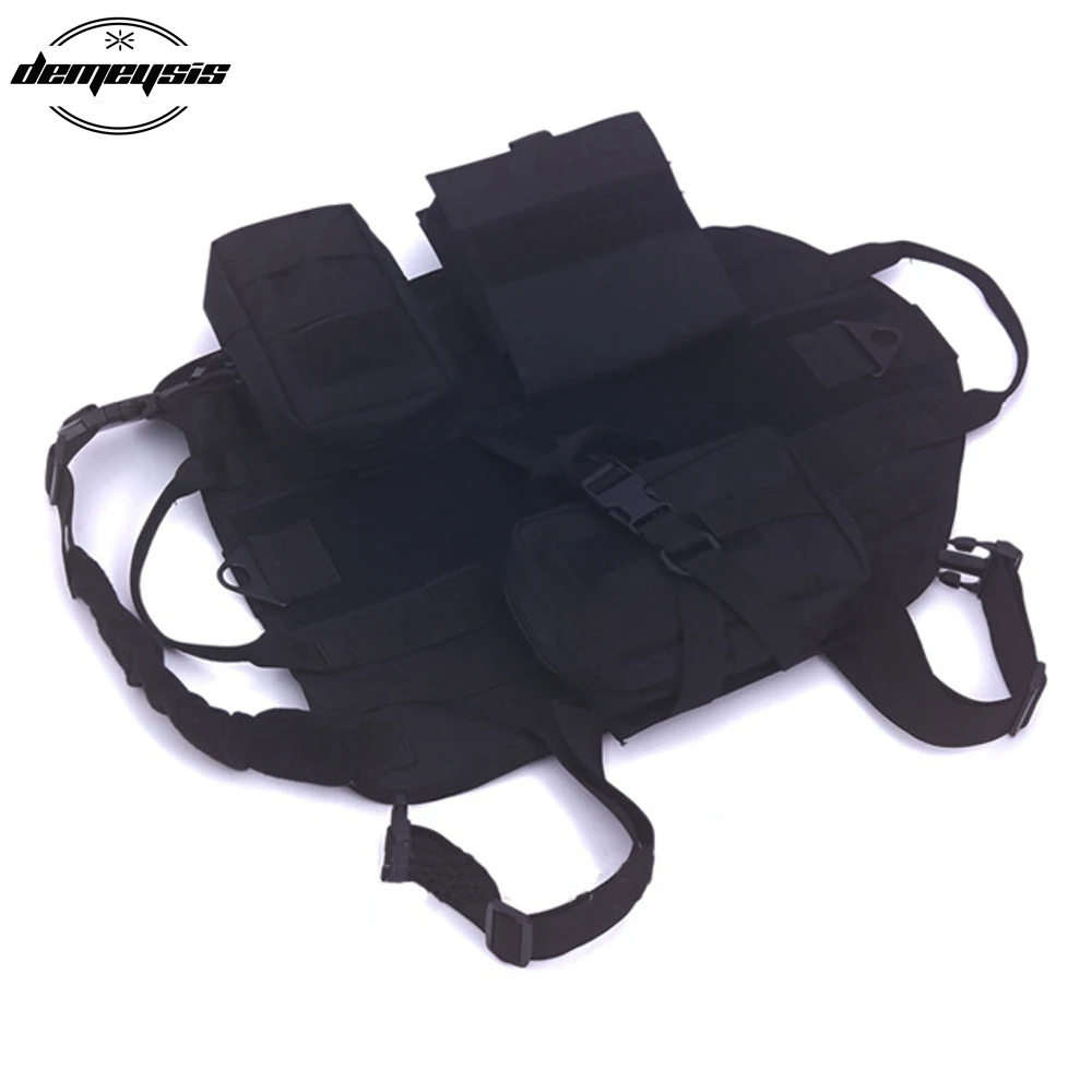 black Военный жилет с системой Molle, тренировочный жилет для собак, Охотничий Жилет, уличный тренировочный жилет для собак, армейский тактический жилет, одежда - Цвет: black