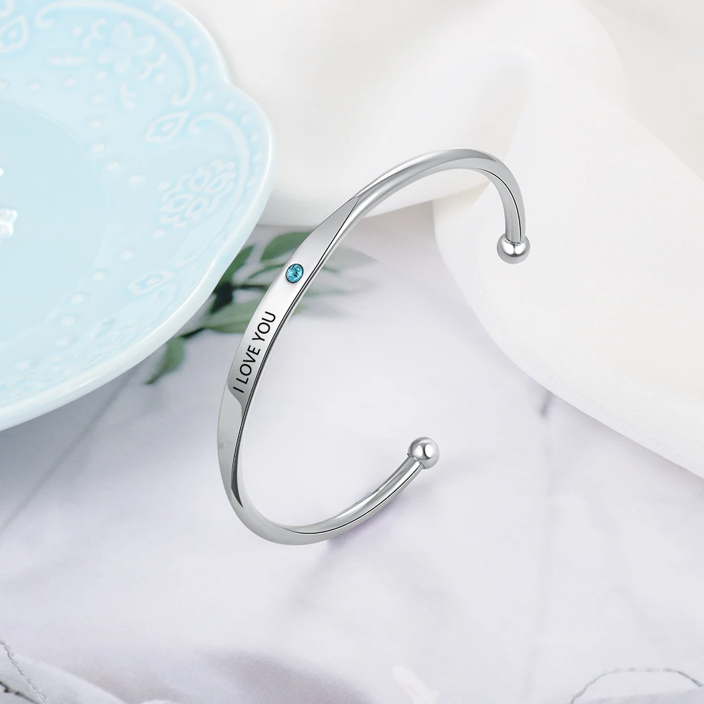 Женский браслет из нержавеющей стали с камнями по месяцу рождения | Украшения и