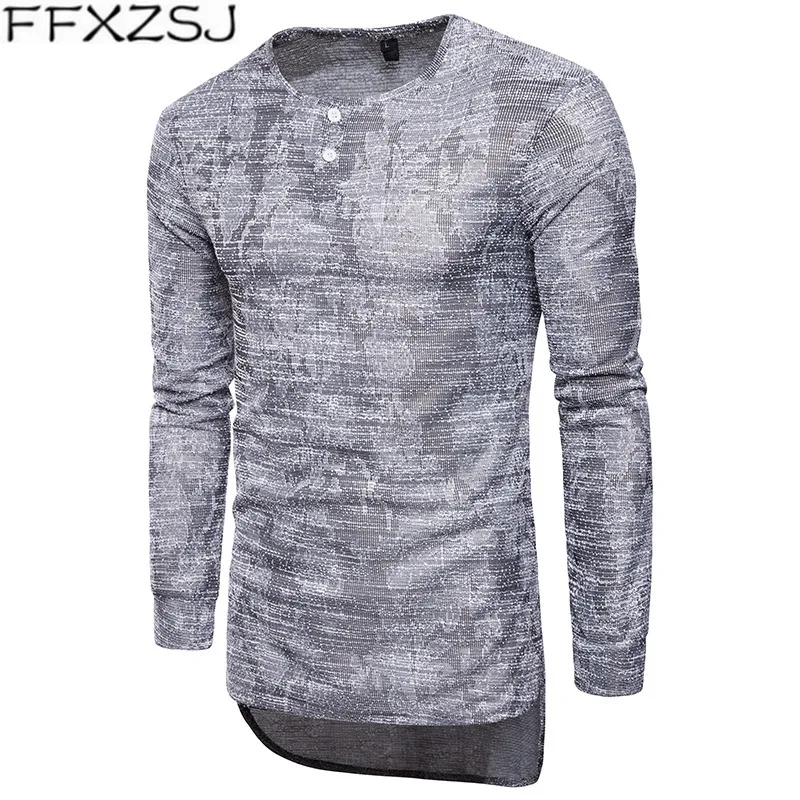 

Mens Hipster Hip Hop Longline Crewneck Long Sleeve T-Shirt 2019 Fashion Casual Brand Extra Long T Shirt Homme Camisetas Hombre