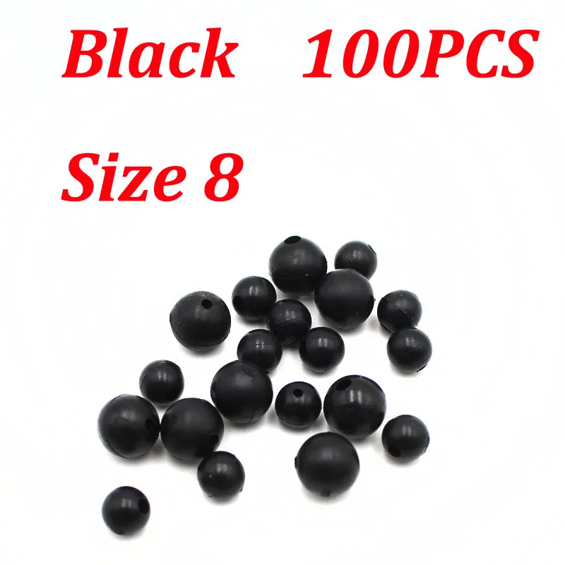 100Pcs-8mm-Black 100 шт. резиновые ударные дробинки для ловли карпа конечные снасти стоп аксессуары карпа рыболовные бусины установка для волос аксессуары для ловли карпа - Цвет: 100Pcs-8mm-Black