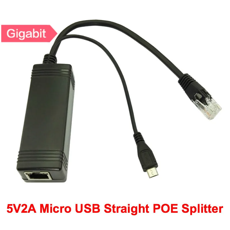 Lihmsek Gigabit Ethernet активный сплиттер POE 5V 2A Mini Micro USB Plug Power over Splitters 1000Mbps|Коробки передач