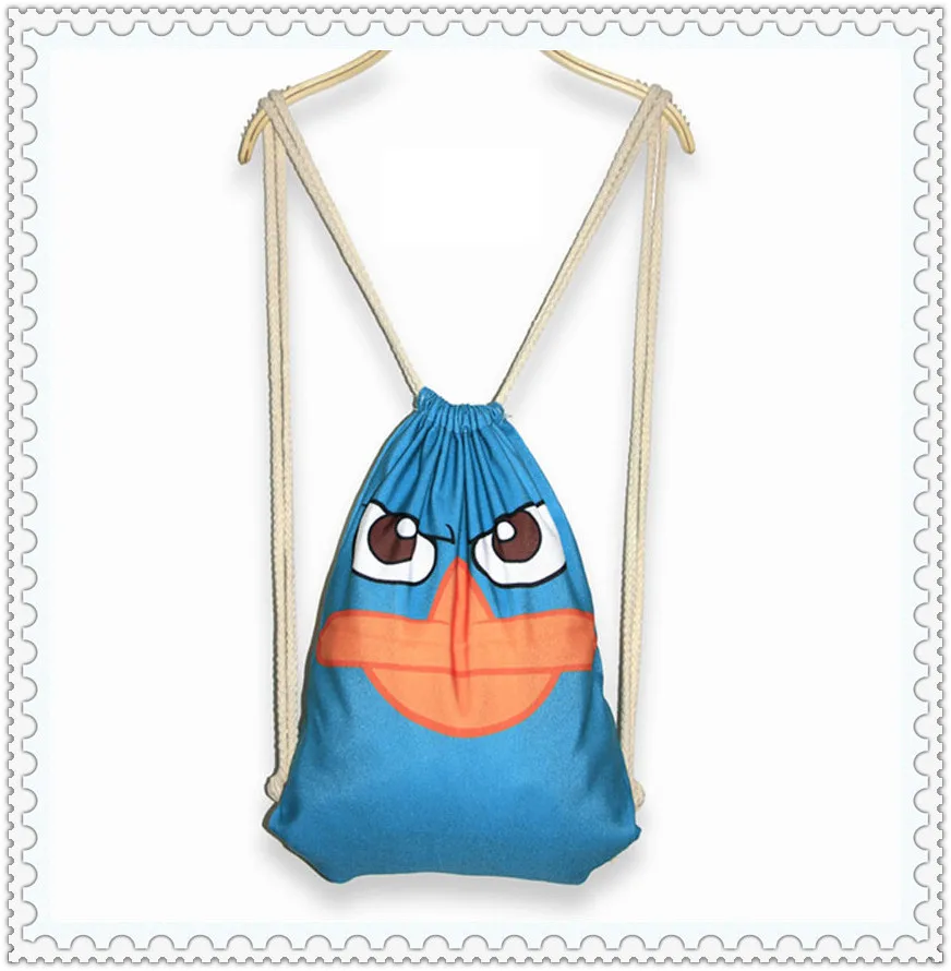 

(10pcs/lot) size 37x46cm BEST QUALITY canvas drawstring backpack animal