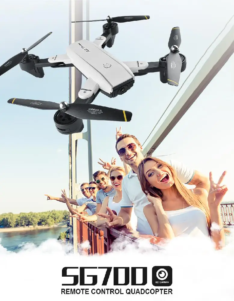 SG700 2MP Rc Квадрокоптер с камерой Wi Fi FPV складной селфи Дрон высота удержания