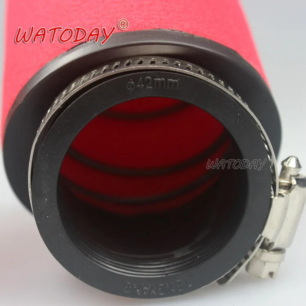 Красный изогнутый воздушный фильтр 42 мм пены очиститель 125 мопед скутер 140cc 200cc CRF