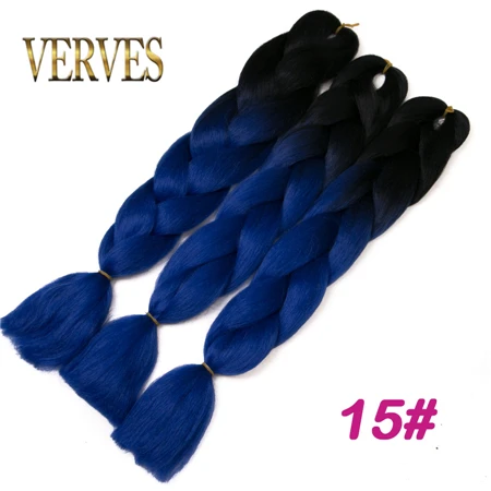 P4/27 VERVES 5 шт./лот синтетические двухцветные высокотемпературные волокна Омбре плетение волос 24 дюймов Крупногабаритные косички для наращивания волос - Цвет: P4/27