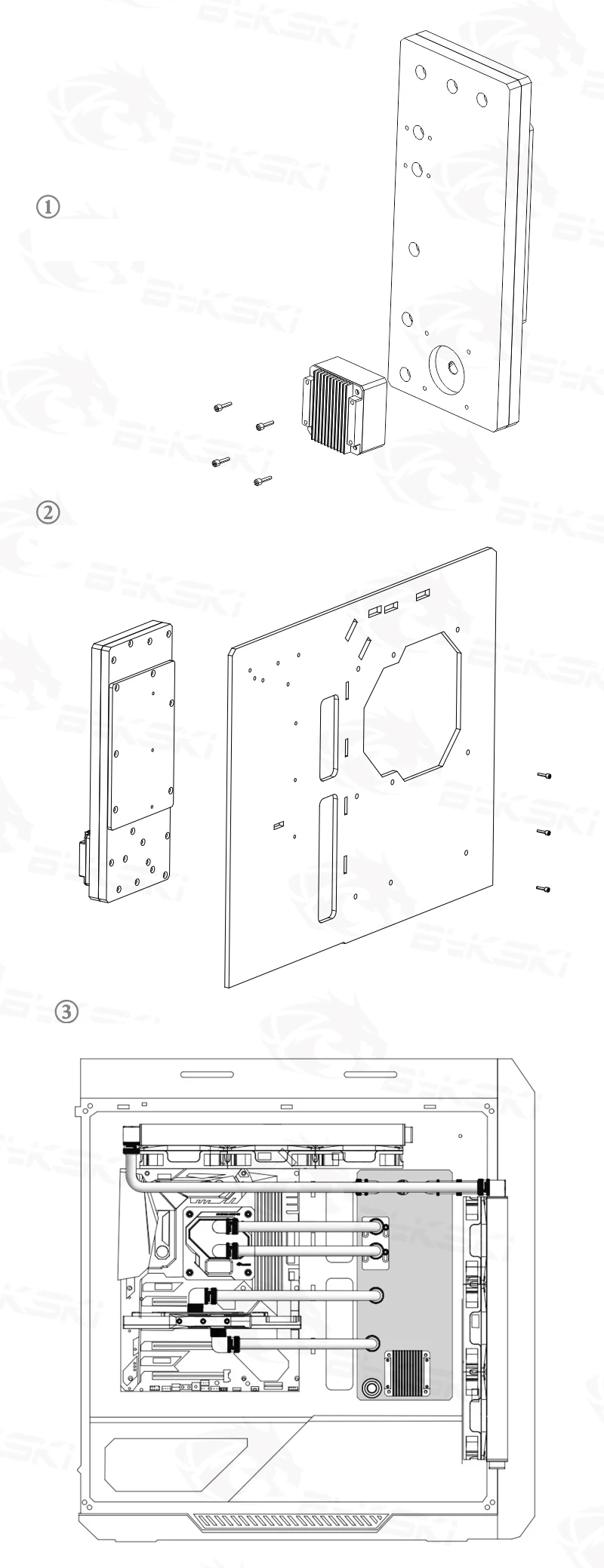 BYKSKI акриловая доска Водного Канала решение использовать для ROG Strix Helio чехол компьютера для процессора и GPU Блок охлаждения/3PIN RGB светильник