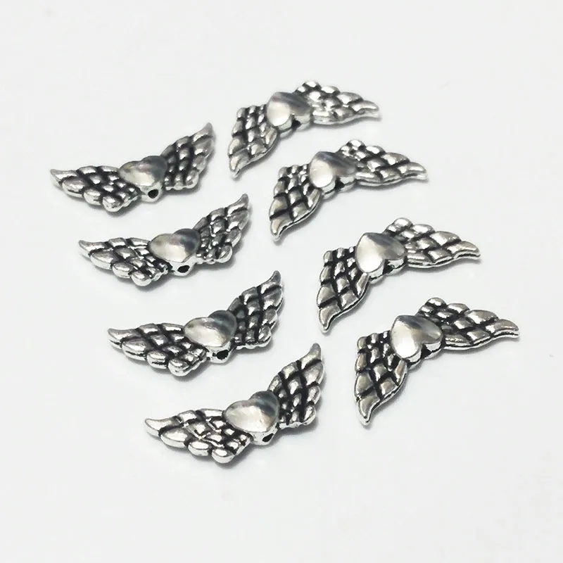 Фурнитура для сережек тибетские посеребренные Подвески бусины крылья ангела