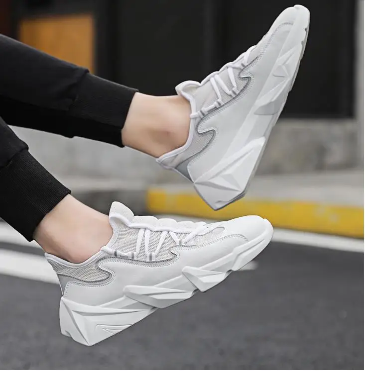 Fashion men sneakers casual and comfortable mesh platform casual shoes men's solid color soft bottom outdoor shoes K4-20