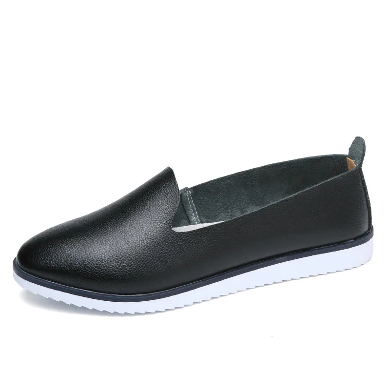 Dropshipping Women Ballet Flats Genuine Leather Slip on Ladies Shallow Moccasins Casual Shoes Summer Loafer | Обувь
