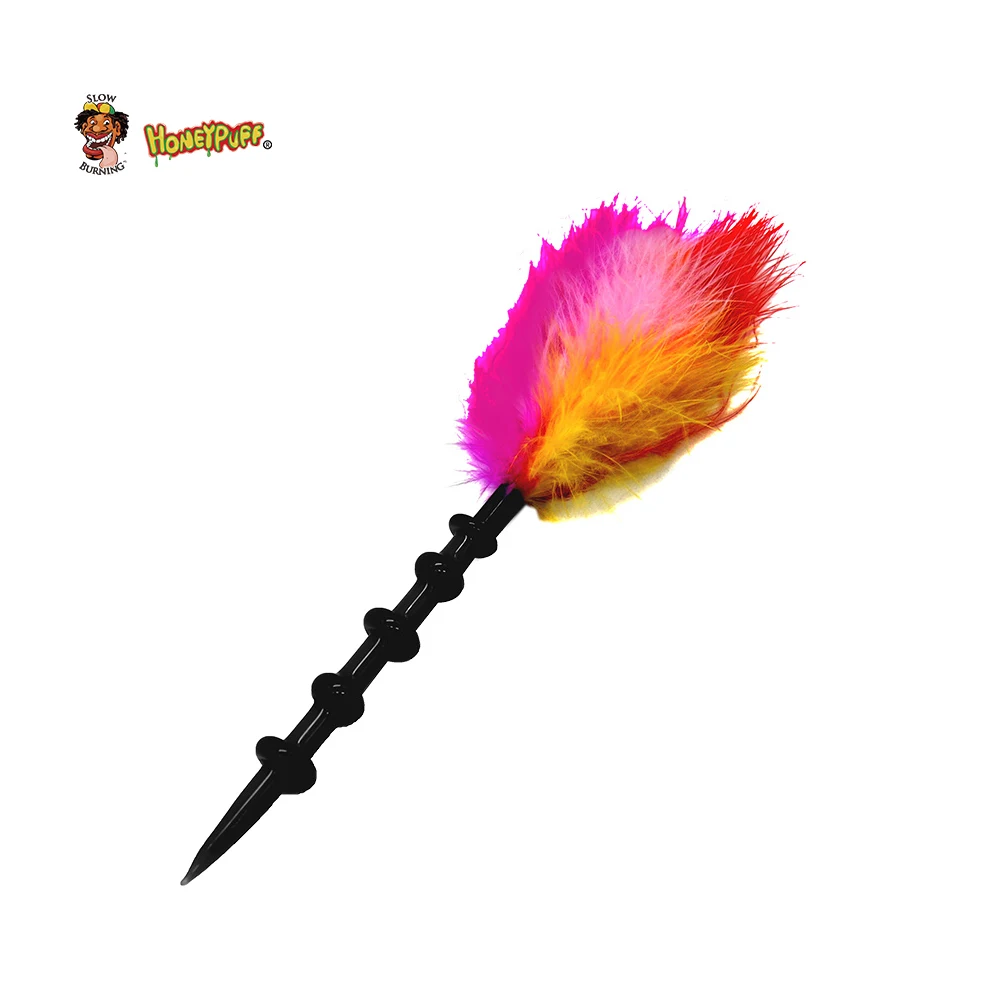 HONEYPUFF радужные перья Dabbler 5 6 дюймов воск Dab инструмент Красочные толстые Pyrex Dabber