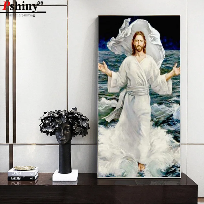 PSHINY DIY 5D алмазная вышивка продажа Христос Иисус религиозные картины из