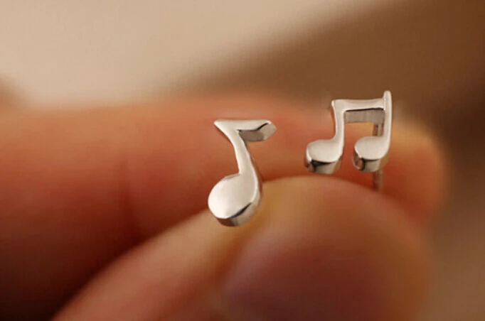 Творческий изысканный нот 925 серебро Серьги-гвоздики для Для женщин