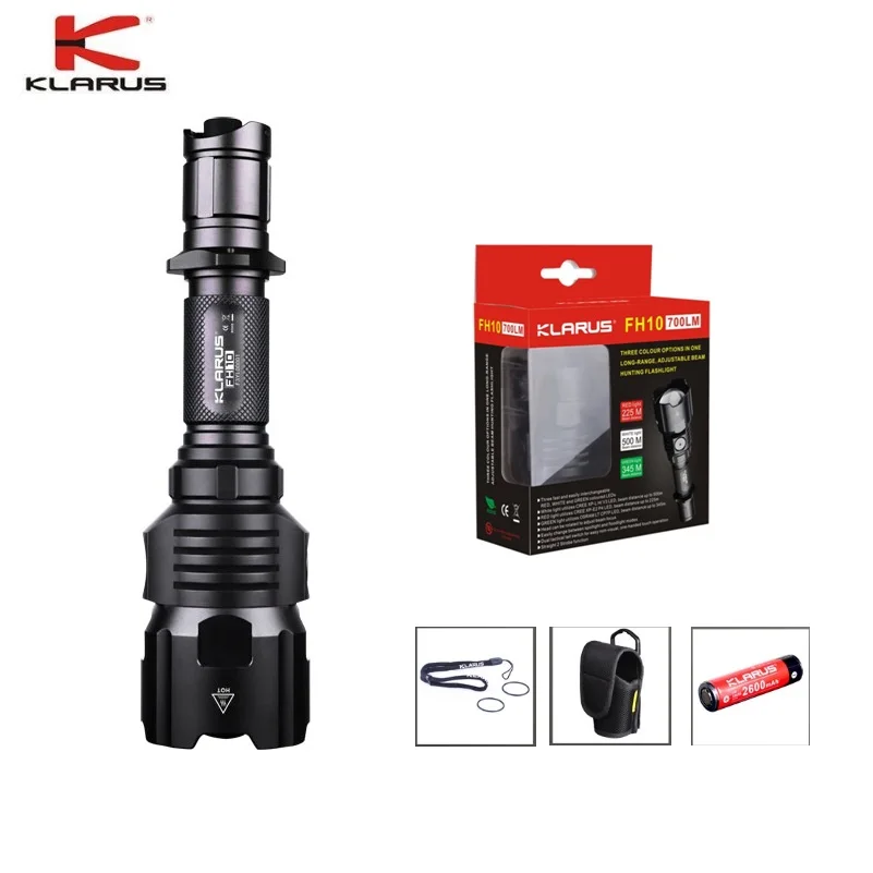 KLARUS FH10 охотничий фонарь CREE XP L HI V3 красный белый зеленый светодиодный