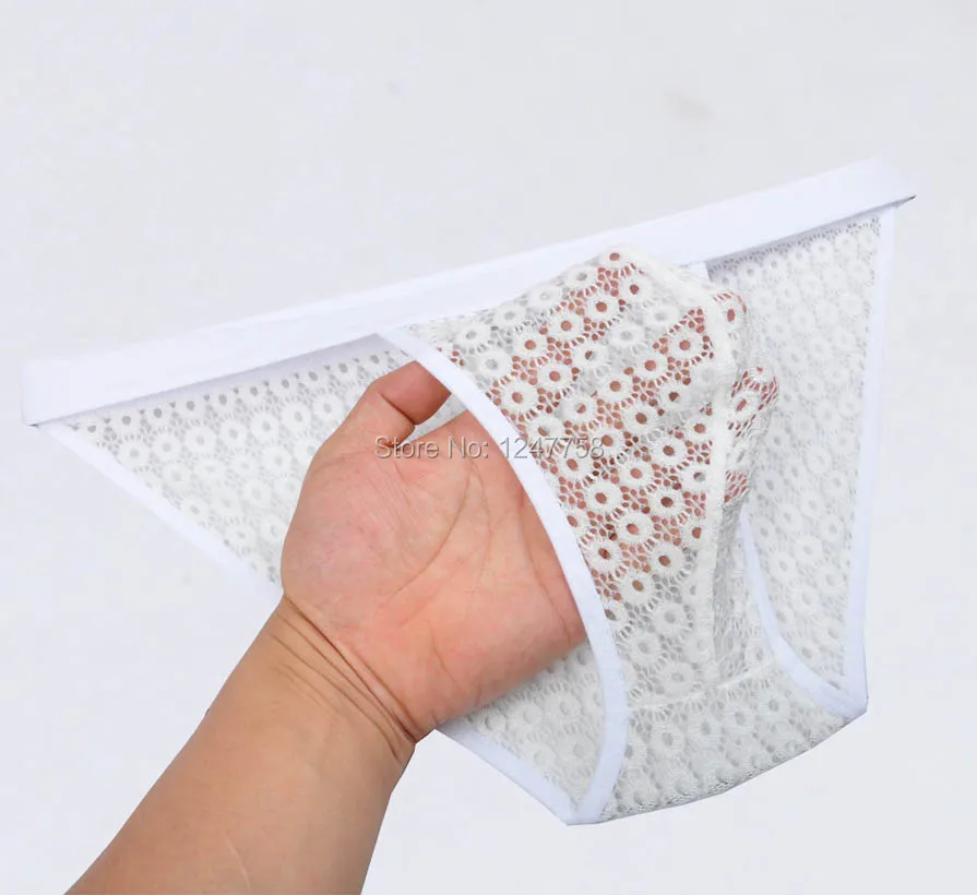 4 шт./лот мужские бикини трусы брифы прозрачные кружевные брюки нижнее белье Skimpy