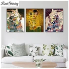 Триптих, алмазная живопись, 3d вышивка крестиком Густав Климт The Kiss Women, алмазная вышивка сделай сам для гостиной, современный декор FS6117