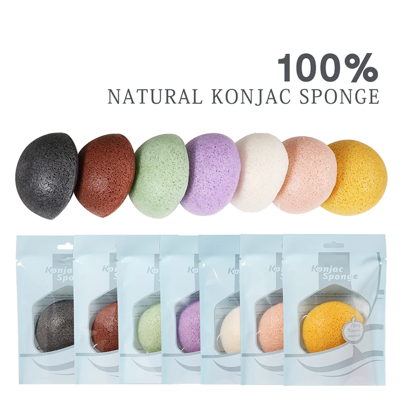 100% натуральная губка Konnyaku Konjac для очищения лица Губка отшелушивания очищающий