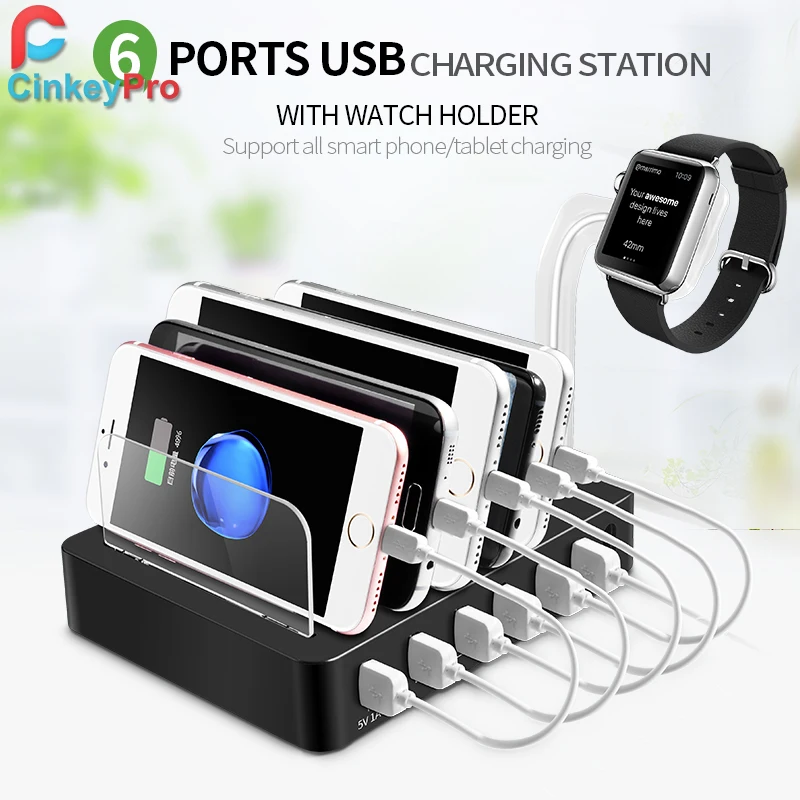 CinkeyPro 6 зарядное usb устройство для планшета и мобильного телефона Зарядное 5 V/10A с