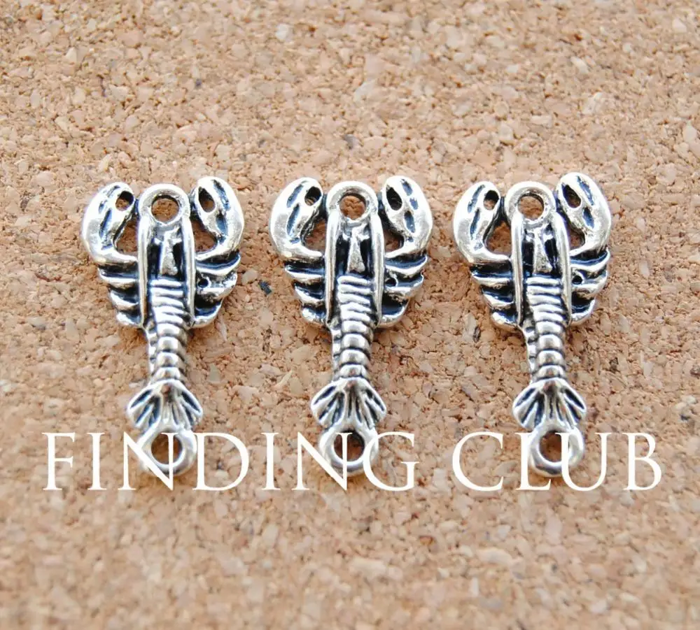 30 pcs Silver Color Lobster Charms DIY Metal Bracelet Necklace Jewelry Findings A930 | Украшения и аксессуары