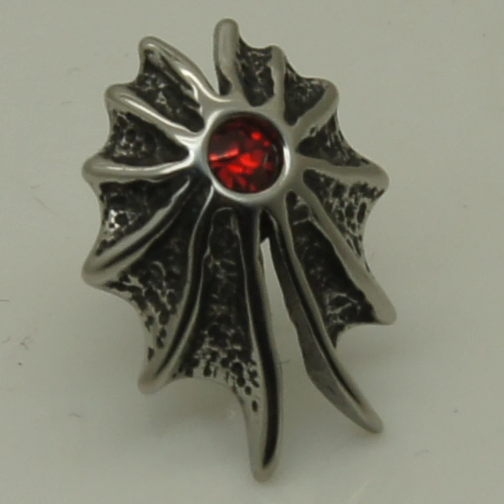 

men jewelry cool wing with red cz 316L stainless steel men/boy's stud earring punk