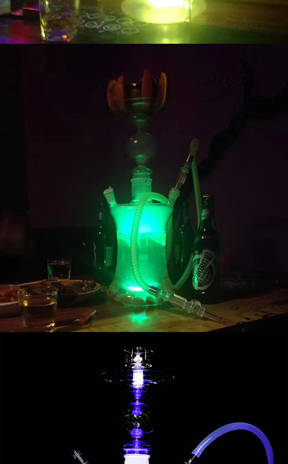 Арабский стеклянный кальян наргиле со светодиодный светильник Chicha Кальян Аксессуары для кальяна вечерние Подарки с фабрики Прямая поставка