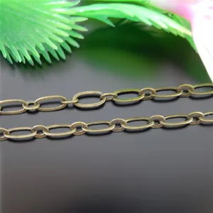 Винтажная цепь из сплава для ожерелья, яркость 6,2*3,4 мм, изготовление ювелирных изделий, бронзовая цепь, аксессуары 01344, 1 метр